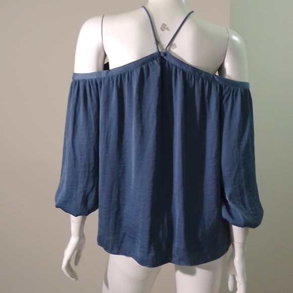 E4 Vince Camuto XS slate blue off shoulder top - Picture 7 of 11